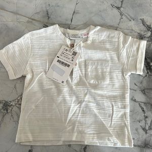 White textured striped shirt